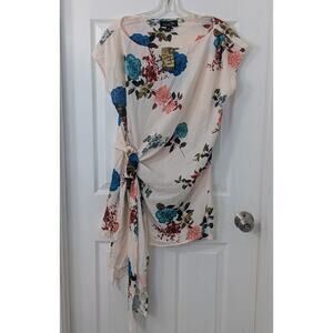 Suzanne Betro XL Floral Tunic Top – Side Tie, Boho Chic, Lightweight